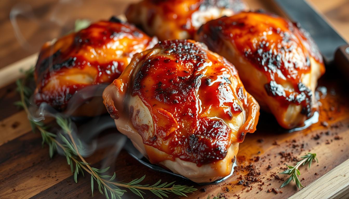 Smoked chicken thighs