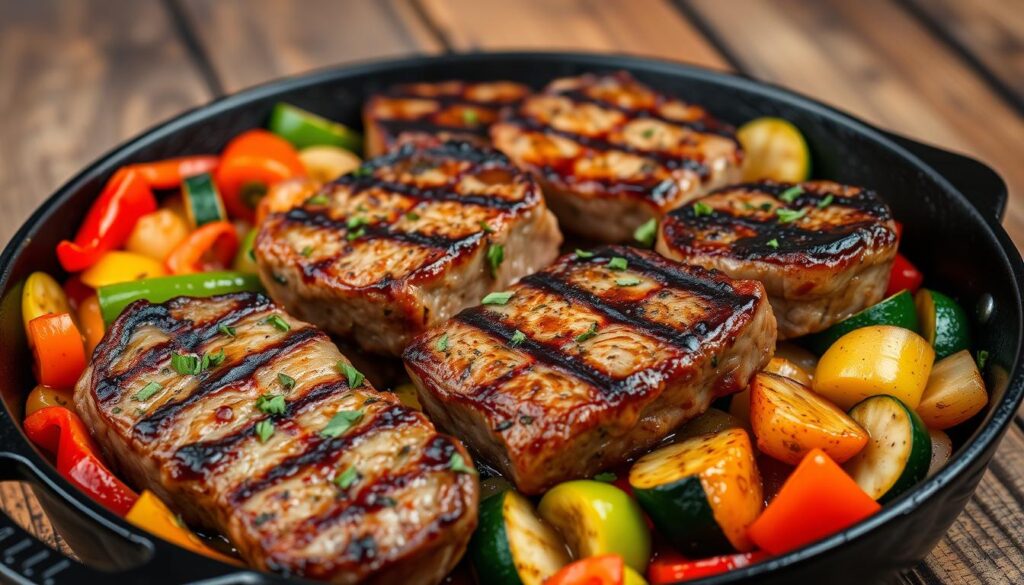 Grilled deer cube steaks