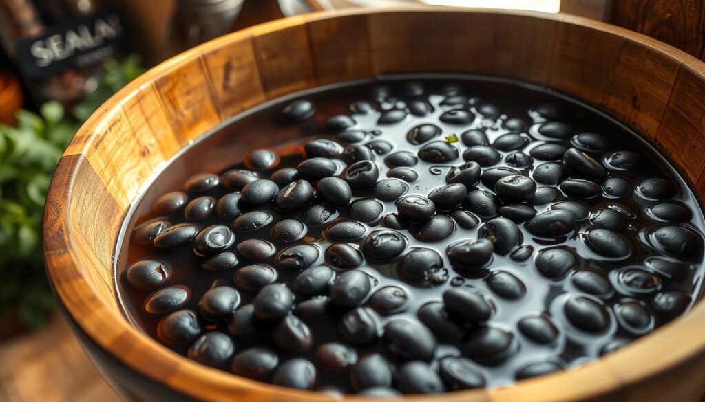 Soaking black beans