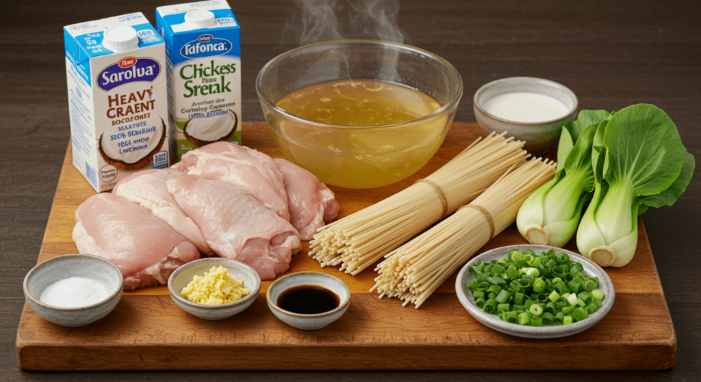   Ingredients for Creamy Chicken Ramen