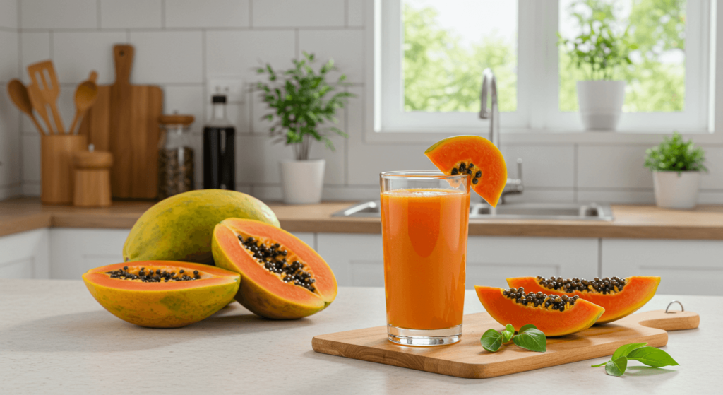 Homemade papaya juice