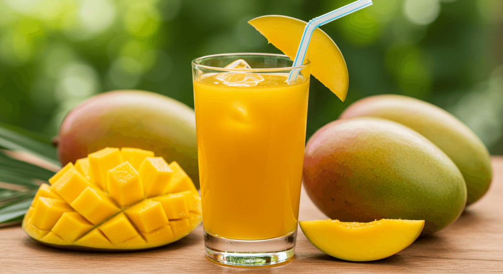 Homemade mango juice
