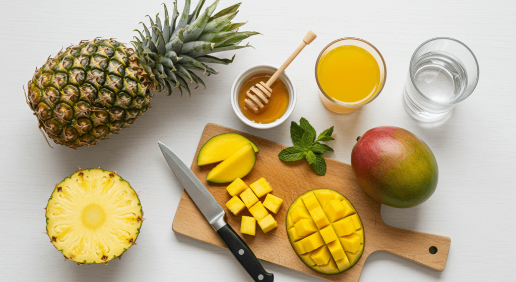 How to make pineapple mango juice
