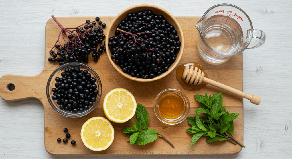 Homemade elderberry juice
