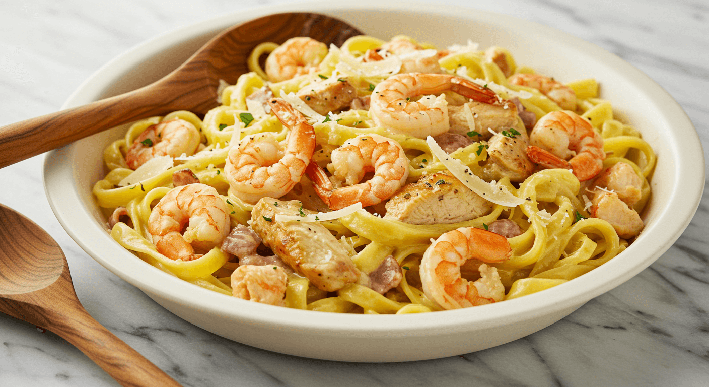 Chicken Shrimp Carbonara